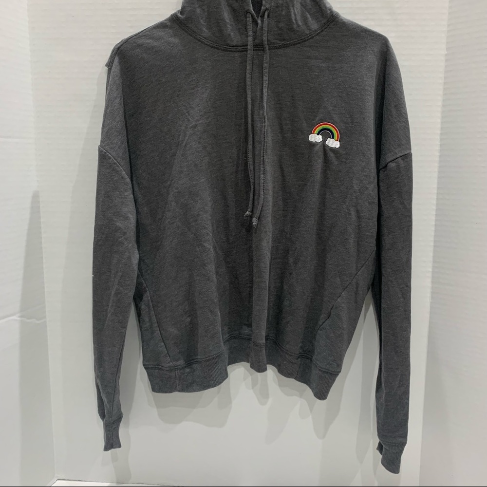 Rebellious One Gray Hoodie Sweater Size Medium